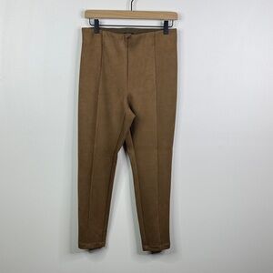 LOFT Women's Medium Brown Slim Ankle Pants Side Zip Career Work Stretch M
